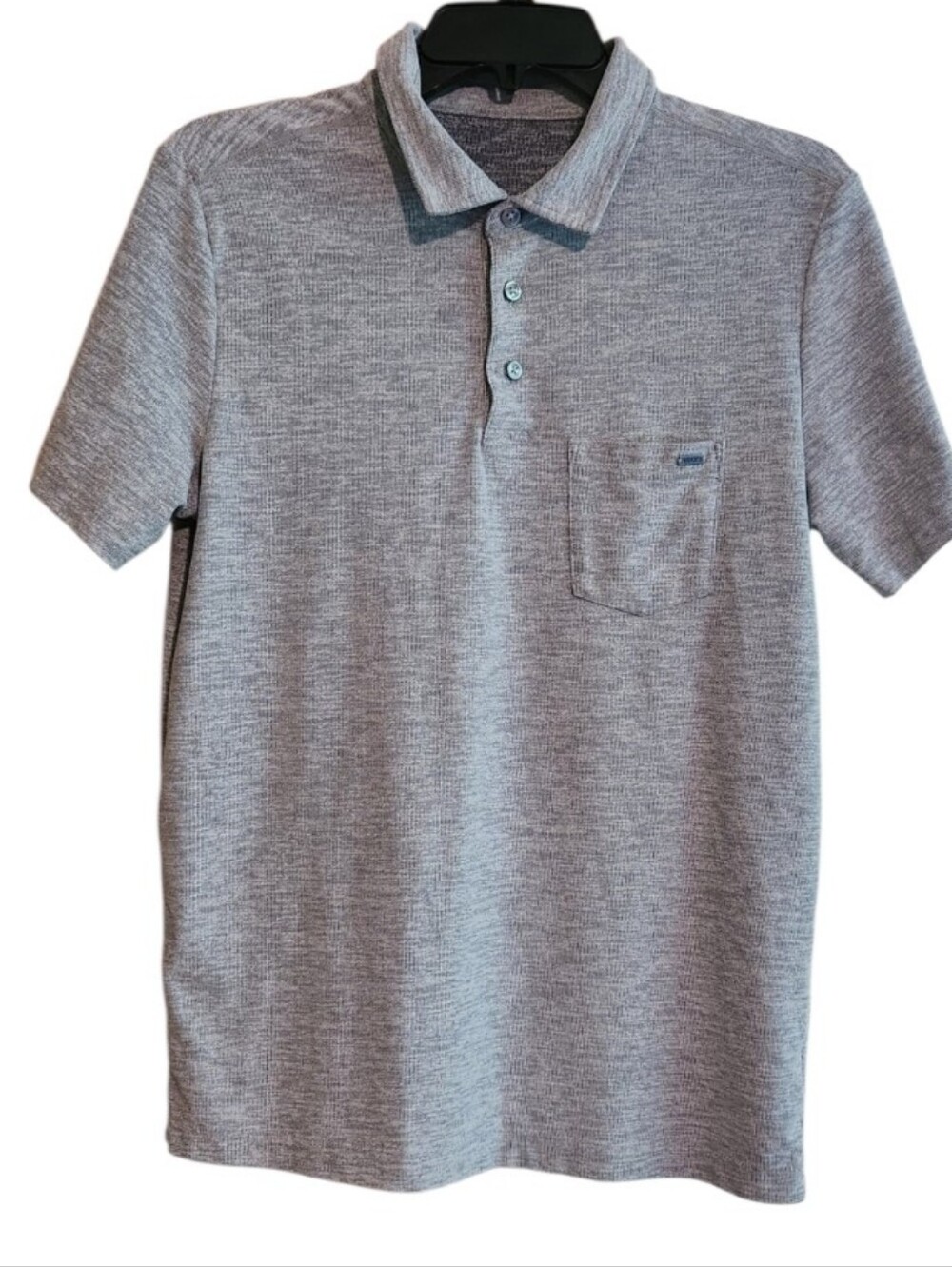 Vuori Ace Heather Gray Short-Sleeve Chest Pocket Polo